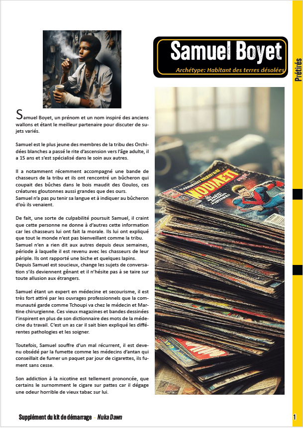 Kit de démarrage et supplément de fiche de personnage Samuel Boyet – Image 5